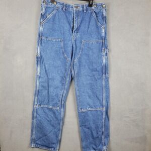 Vintage Big Bill Jeans Mens 36x34 Blue Carpenter Double Knee Hammer Loop 90s‎